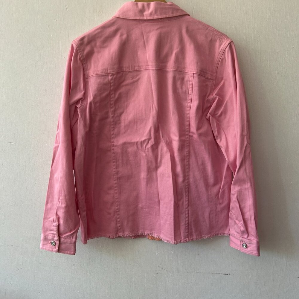 Quacker Factory Button Front Top Womens Medium Pi… - image 5